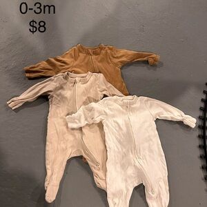 Old Navy Kids Pajamas Footies - Brown, Cream, and White